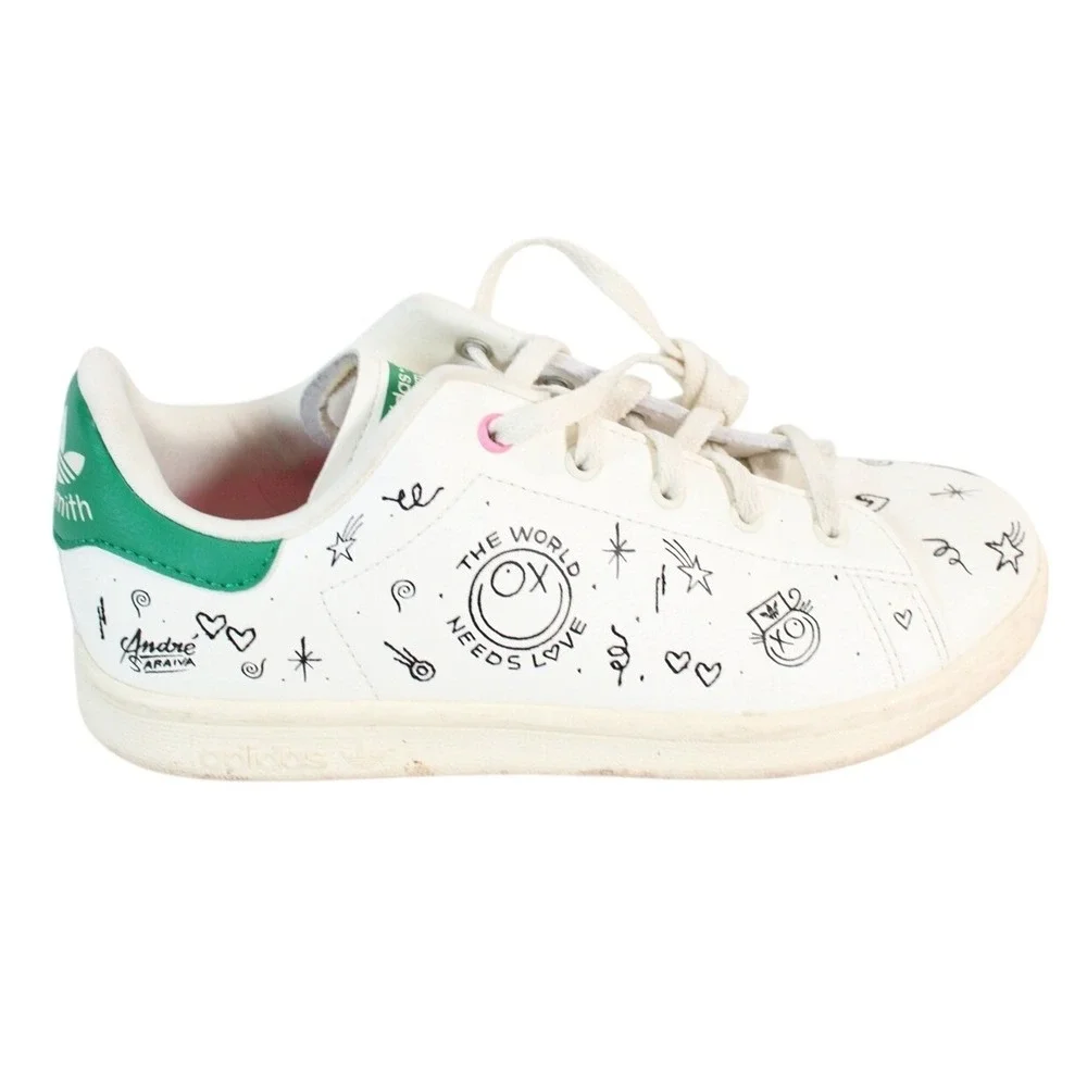 Adidas Stan Smith‎ Andre Saraiva White Green Graffiti Sneakers GZ2202 Mens